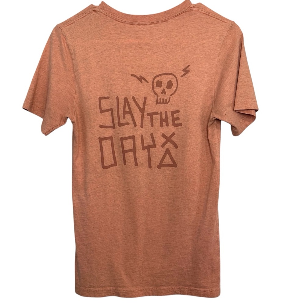 Dutch Bros VINTAGE SMALL “Slay The Day” Rust Orange Graphic Tee DB 1992 Soft